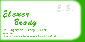 elemer brody business card