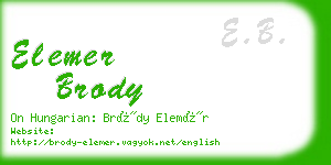 elemer brody business card